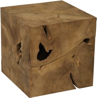 Root Cube Teak Wood Side Table