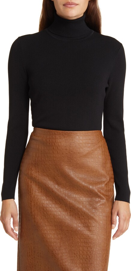 black turtleneck and pencil skirt 