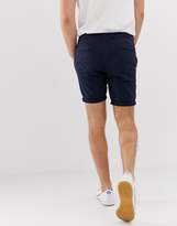 Thumbnail for your product : ASOS Design DESIGN 2 pack skinny chino shorts with elastic waist in khaki & navy save