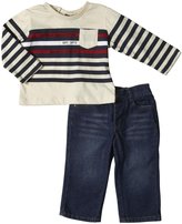 Thumbnail for your product : Buffalo 2382 Buffalo Tee & Denim Set (Baby) - Pearl/Sanded-24 Months