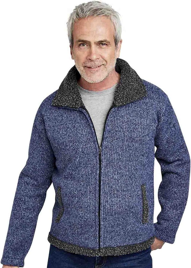 Pegasus Mens Sherpa Lined Cardigan Navy ShopStyle