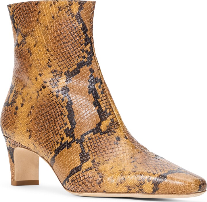 STAUD Wally Snakeskin Embossed Bootie