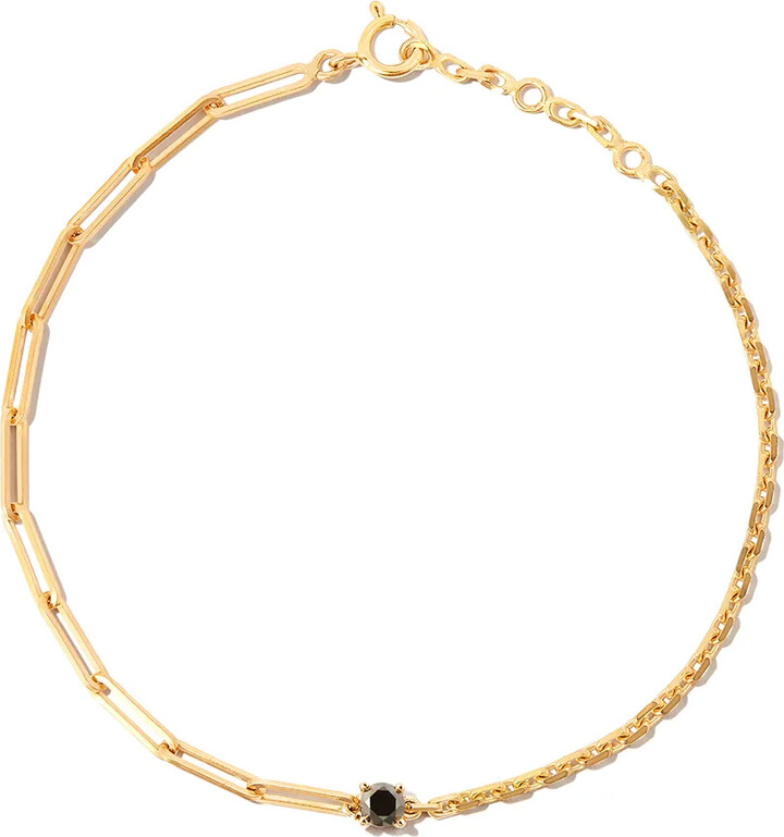Yvonne Léon 18kt Yellow Gold Mixed Chain Diamond Bracelet