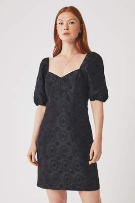 Ghost Womens London Black Saskia Embroidered Taffetta Dress - Black