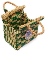 Thumbnail for your product : Heimat Atlantica - Tom Tom Checked Reed Basket Bag - Womens - Green Multi