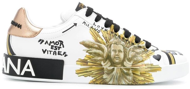 Dolce & Gabbana Amore est Vitae printed sneakers - ShopStyle