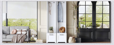 Elegant Free Standing Hall Tree Set of 2, Multifunctional 3-IN-1 Entryway Coat Rack with Black Retro Handles and Storage Drawers, Ideal for Hallways a