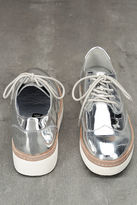 Thumbnail for your product : Steven by Steve Madden Pharo Silver Patent Platform Sneakers