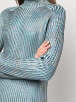Thumbnail for your product : St. John Metallic-Foil Ribbed-Knit Dress
