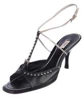 Thumbnail for your product : Prada Studded Leather Sandals