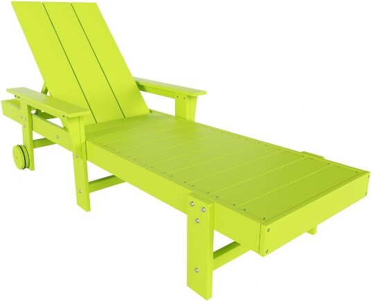 WestinTrendsAshoreModernRecliningChaiseLoungeWithArms&WheelsLime