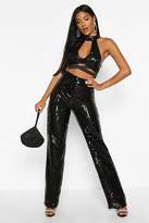 Thumbnail for your product : boohoo Sequin Satin Strappy Bralet