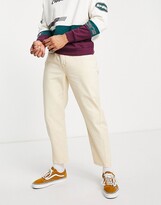 Thumbnail for your product : Topman curved leg tapered jeans in ecru