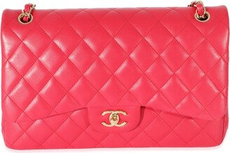 Chanel Pre-owned 2016-2017 Classic Flap Shearling Shoulder Bag - Pink