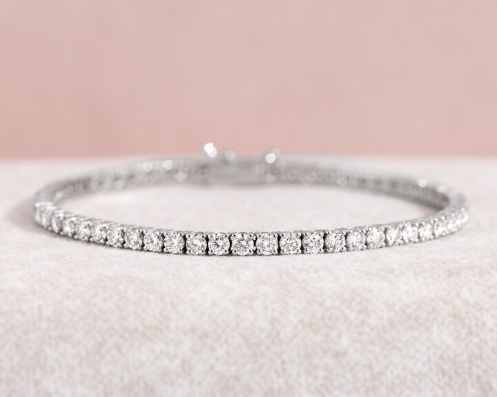 Etsy Real Diamond Tennis Bracelet 4.00 Ct 14K White Gold D Vvs2 For Her For Him Certified Appraised Round Cut Natural