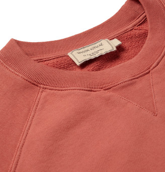 MAISON KITSUNÉ Logo-Embroidered Loopback Cotton-Jersey Sweatshirt - Men - Pink