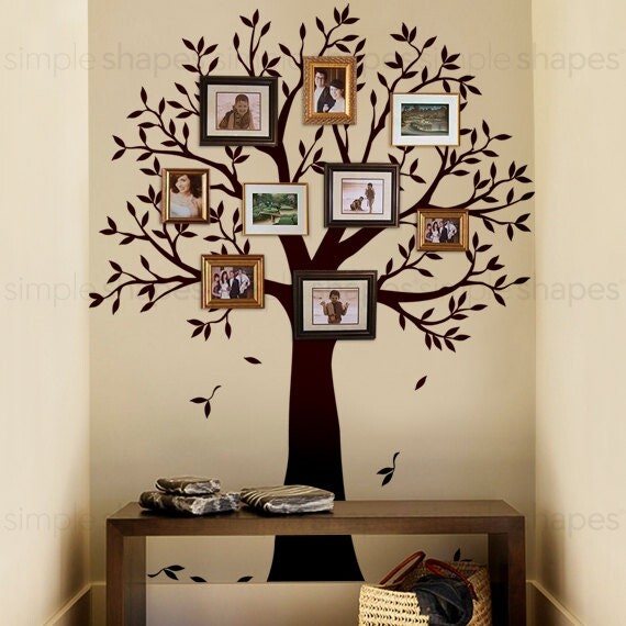 Etsy Narrow Family Tree Wall Decal Photo Frame Sticker