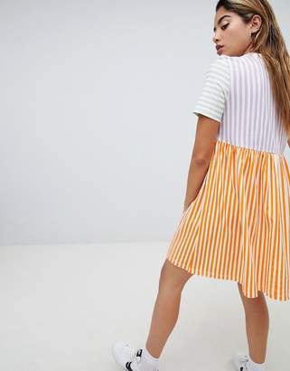 Noisy May short sleeve pop stripe smock dress