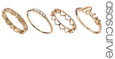 Thumbnail for your product : ASOS Curve CURVE Love Midi Ring Pack - Gold