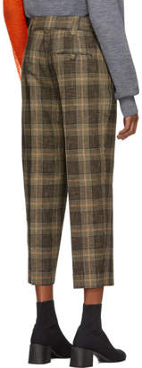Acne Studios Brown and Beige Plaid Trousers