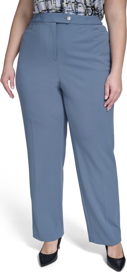 Calvin Klein Size Scuba Full Length Crepe Pants