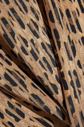 Alice + Olivia Dana Lace-up Leopard-print Burnout Satin Mini Dress