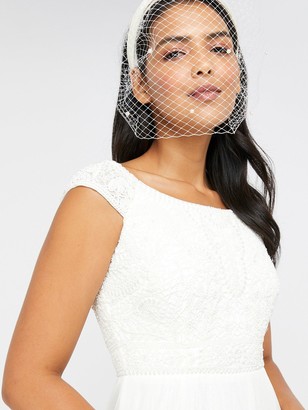 Monsoon Emmeline Bridal Bardot Embellished Maxi Dress - Ivory