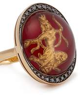Thumbnail for your product : Francesca Villa Relic Diamond And 18kt Gold Ring - Womens - Red