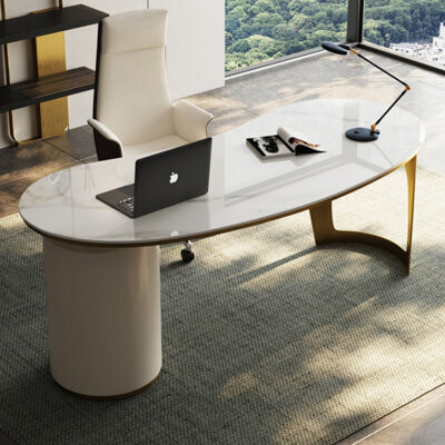 Groove Interior Rectangular Manufactured Wood with 3 drawers desk