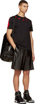 Thumbnail for your product : Givenchy Black Lamb Leather Pleated Shorts