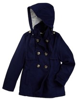 Thumbnail for your product : Jessica Simpson Core Solid Double Breasted Peacoat (Big Girls)