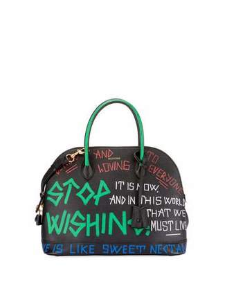 Balenciaga Small Graffiti Leather Top Handle Bag