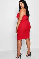 Thumbnail for your product : boohoo Plus Bandeau Button Down Midi Dress