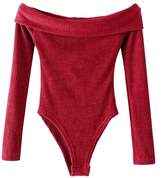 Thumbnail for your product : Goodnight Macaroon 'Robyn' Ribbed Knit Off The Shoulder Bodysuit (3 Colors)
