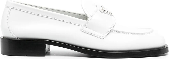 Prada Logo-Plaque Penny Loafers