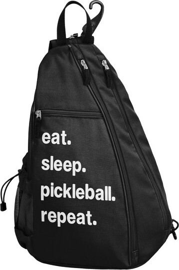 Sweet Jojo Designs SweetJojoDesignsNeutralPickleballBagSlingBackpackEatSleepPickleballRepeatBlack