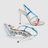 Thumbnail for your product : Gucci Metallic leather sandal with sequins
