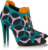 Thumbnail for your product : Pierre Hardy Paneled suede and neoprene ankle boots