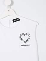 Thumbnail for your product : DSQUARED2 Kids studded heart logo tank top