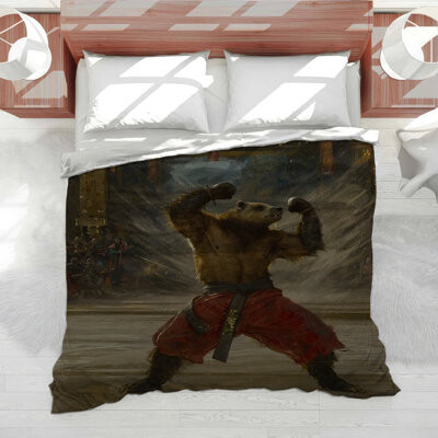 VisionDecor Bear Martial Arts Bedding Animal Comforter Revival