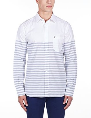 French Connection Men's Bicton Park Engineered Twill Button Down Shirt