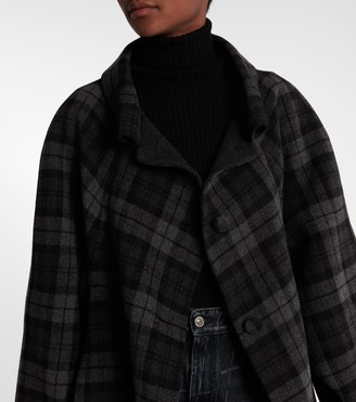 Balenciaga Wool-blend checked coat
