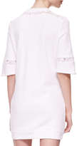 Thumbnail for your product : Rebecca Taylor Lace-Inset Sweatshirt-Knit Cotton Tunic Dress