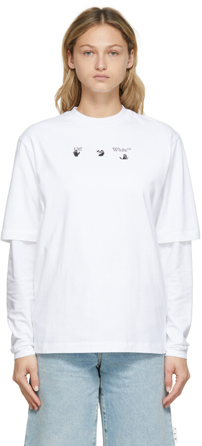 argument Instrument Hare Off-White Double Sleeve Tree T-Shirt - ShopStyle