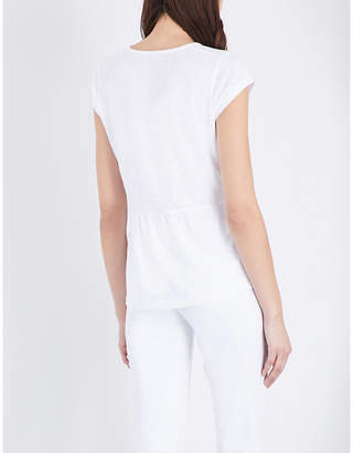 The White Company Peplum-hem cotton-jersey top