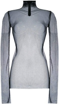Nude mesh turtle neck sweater