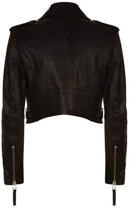 Faith Connexion Cropped Leather Jacket