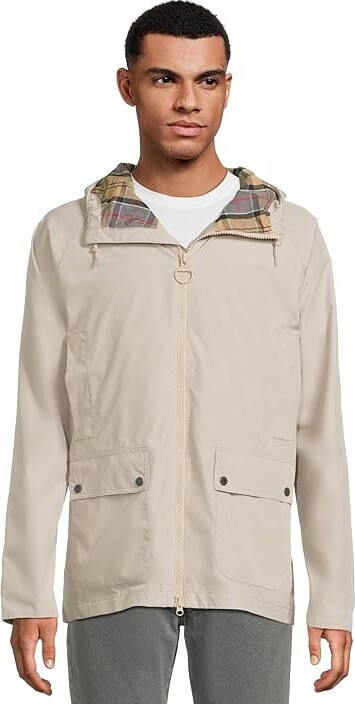 Barbour Hooded Domus Waterproof Jacket Men's Coat Mist/Dress Tartan : LG Leather/Polyamide/Polyester