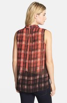 Thumbnail for your product : Vince Camuto Plaid Drape Front Shirttail Blouse