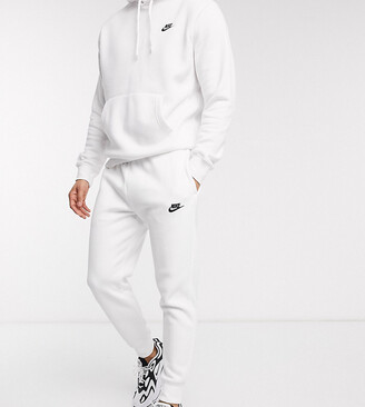 Nike Tall Club cuffed joggers in white - ShopStyle Trousers
